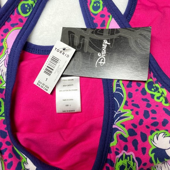 NEW 1X TORRID DISNEY Bralette Bra Top Villainesses Cotton Cruella (14-16) 42-46” - Picture 10 of 15